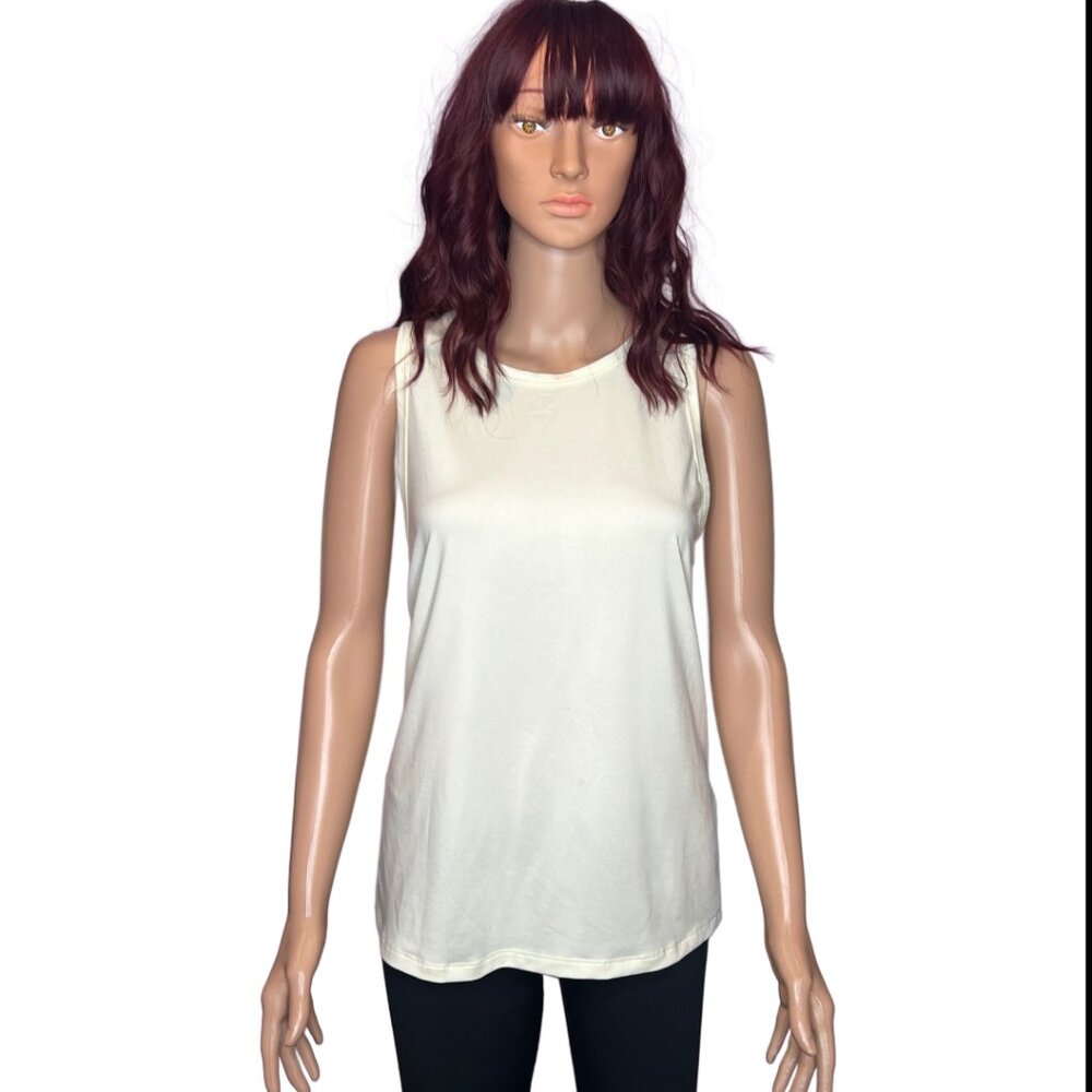 Fabletics Dry-Flex Open Back Tank Oats Cream Sz XL - Picture 3 of 8